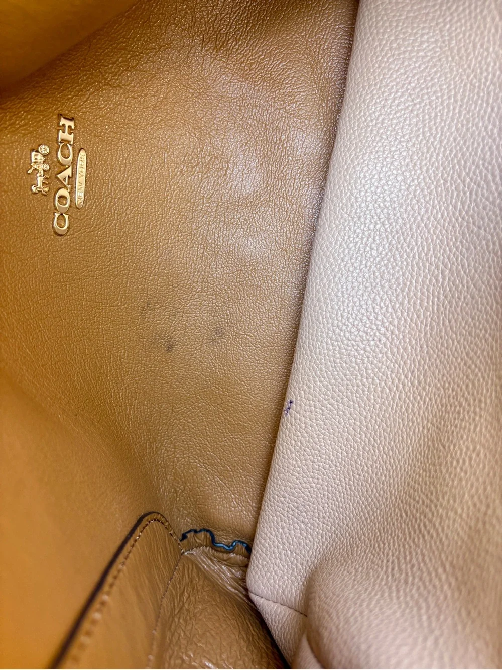 Coach Hadley Hobo 76088 Colorblock Pebbled Leather Tote Chalk Tan Brown Multi